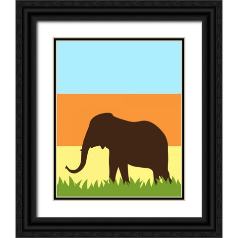 Safari III Black Ornate Wood Framed Art Print with Double Matting by Robinson, Tamara