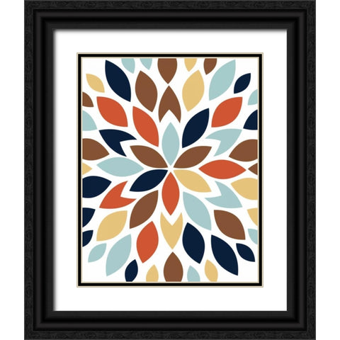 Flower Petal Burst III Black Ornate Wood Framed Art Print with Double Matting by Robinson, Tamara