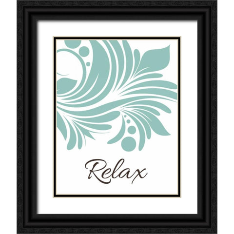 Bath Relax Swirl Black Ornate Wood Framed Art Print with Double Matting by Robinson, Tamara