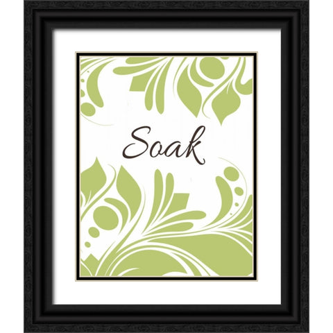 Bath Soak Swirl Black Ornate Wood Framed Art Print with Double Matting by Robinson, Tamara