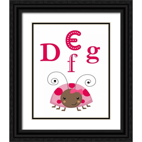 Ladybug DEFG Black Ornate Wood Framed Art Print with Double Matting by Robinson, Tamara