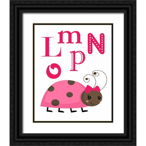 Ladybug LMNOP Black Ornate Wood Framed Art Print with Double Matting by Robinson, Tamara