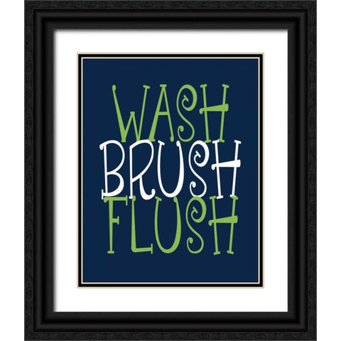 Wash Brush Flush Alligator Black Ornate Wood Framed Art Print with Double Matting by Robinson, Tamara