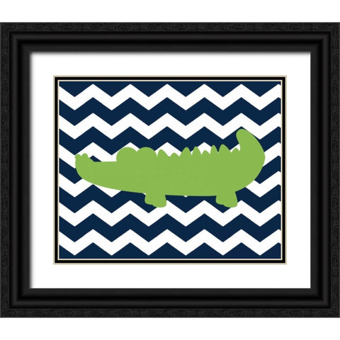 Chevron Alligator II Black Ornate Wood Framed Art Print with Double Matting by Robinson, Tamara