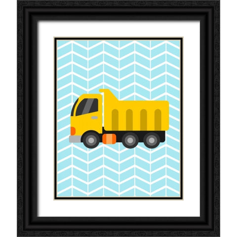Construction Truck II Black Ornate Wood Framed Art Print with Double Matting by Robinson, Tamara