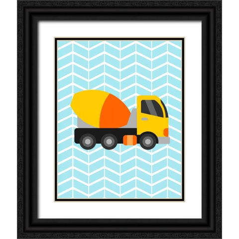 Construction Truck III Black Ornate Wood Framed Art Print with Double Matting by Robinson, Tamara