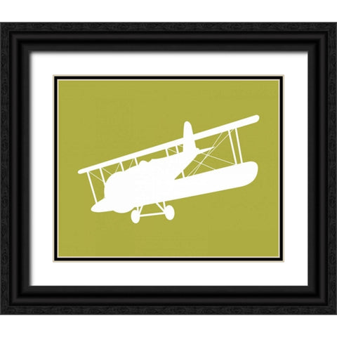 Airplane II Black Ornate Wood Framed Art Print with Double Matting by Robinson, Tamara