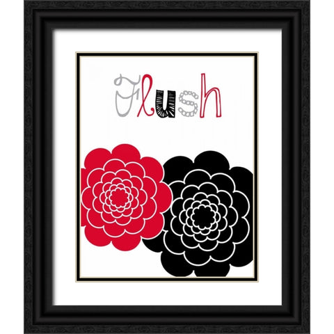 Flower Flush Rose Black Ornate Wood Framed Art Print with Double Matting by Robinson, Tamara