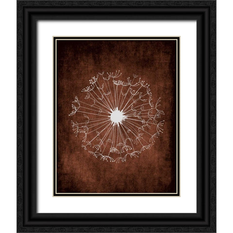 Dandelion on Brown II Black Ornate Wood Framed Art Print with Double Matting by Robinson, Tamara