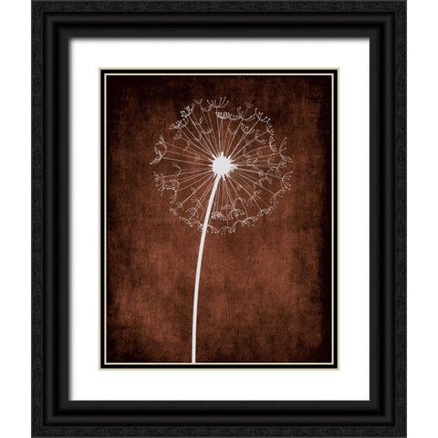 Dandelion on Brown III Black Ornate Wood Framed Art Print with Double Matting by Robinson, Tamara