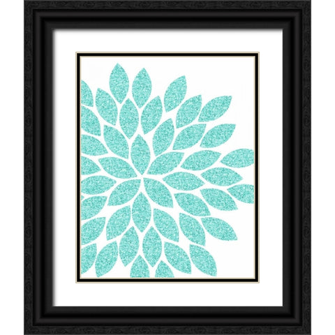 Silver Glitter Flower II Black Ornate Wood Framed Art Print with Double Matting by Robinson, Tamara