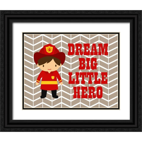 Dream Big Little Hero Black Ornate Wood Framed Art Print with Double Matting by Robinson, Tamara