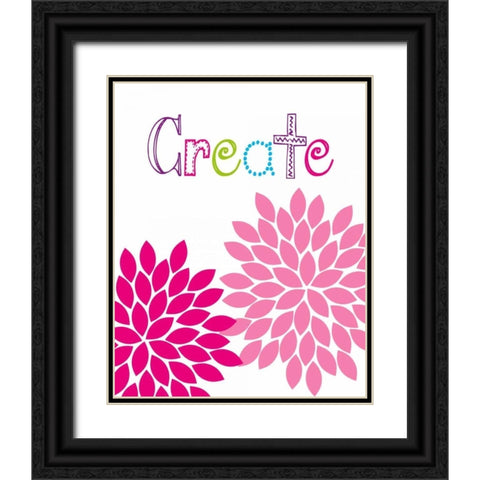 Create Flower Black Ornate Wood Framed Art Print with Double Matting by Robinson, Tamara