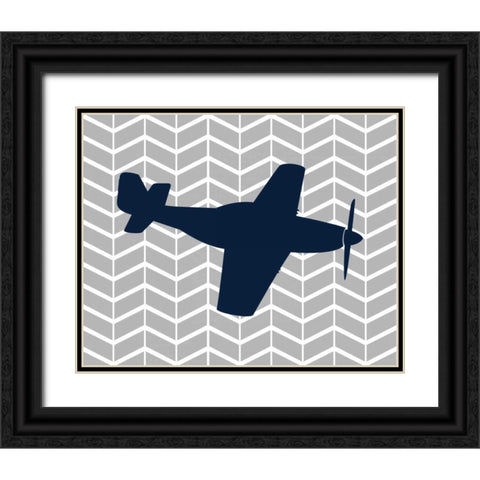 Plane II Black Ornate Wood Framed Art Print with Double Matting by Robinson, Tamara