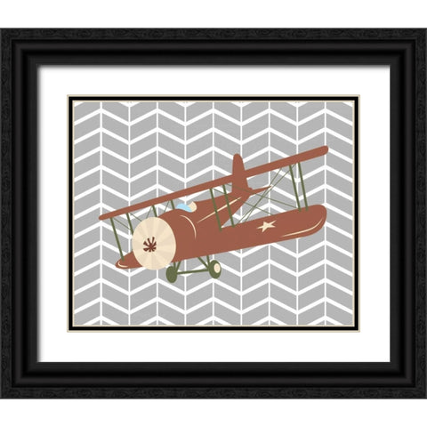 Plane IV Black Ornate Wood Framed Art Print with Double Matting by Robinson, Tamara