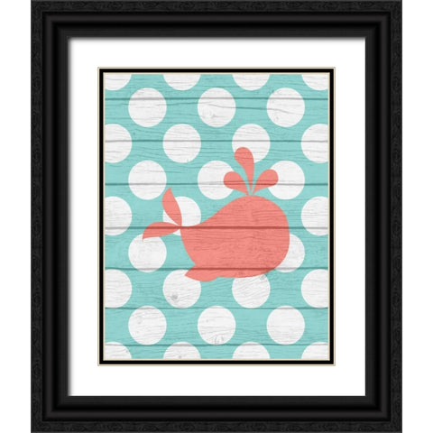 Nautical Whale Black Ornate Wood Framed Art Print with Double Matting by Robinson, Tamara