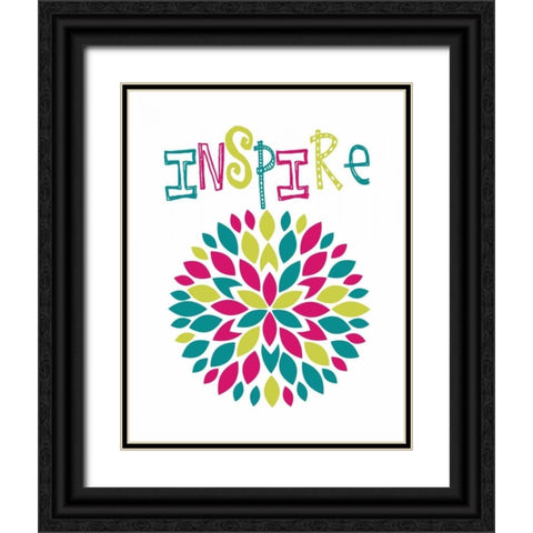 Inspire Flower Burst Black Ornate Wood Framed Art Print with Double Matting by Robinson, Tamara