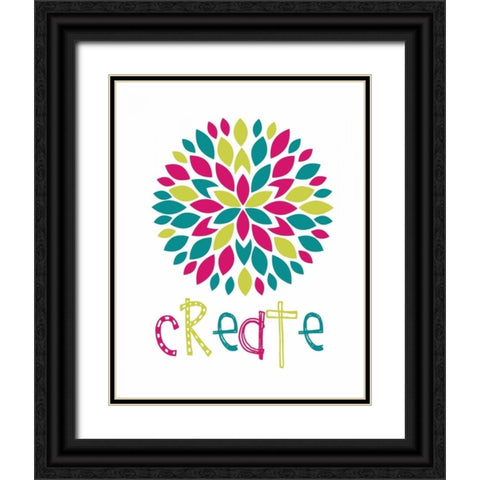 Create Flower Burst Black Ornate Wood Framed Art Print with Double Matting by Robinson, Tamara