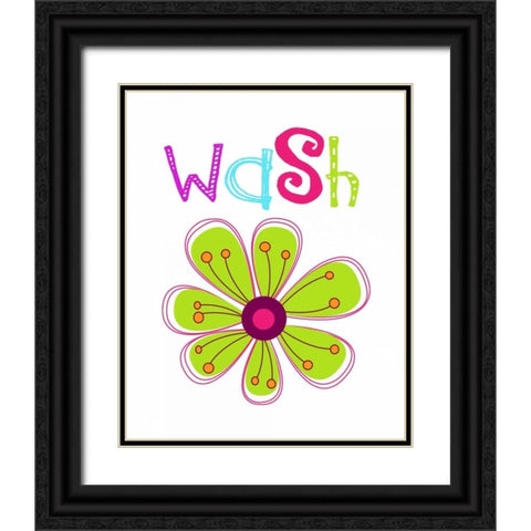 Wash Flower Black Ornate Wood Framed Art Print with Double Matting by Robinson, Tamara