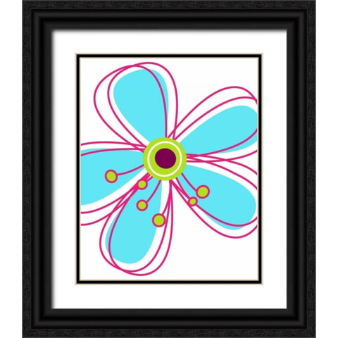 Zoom Flower I Black Ornate Wood Framed Art Print with Double Matting by Robinson, Tamara