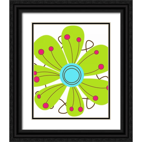 Zoom Flower II Black Ornate Wood Framed Art Print with Double Matting by Robinson, Tamara