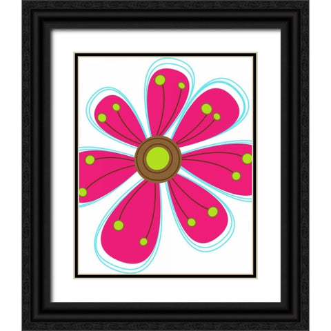 Zoom Flower III Black Ornate Wood Framed Art Print with Double Matting by Robinson, Tamara