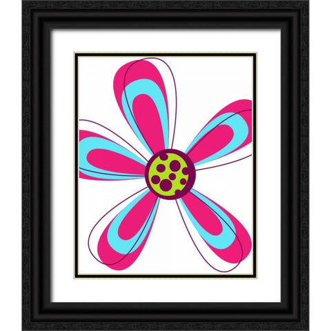 Zoom Flower IV Black Ornate Wood Framed Art Print with Double Matting by Robinson, Tamara