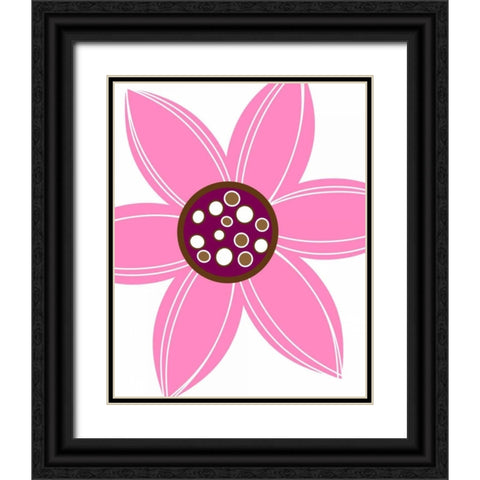 Zoom Flower V Black Ornate Wood Framed Art Print with Double Matting by Robinson, Tamara