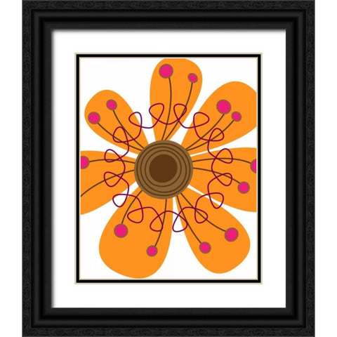 Zoom Flower VI Black Ornate Wood Framed Art Print with Double Matting by Robinson, Tamara