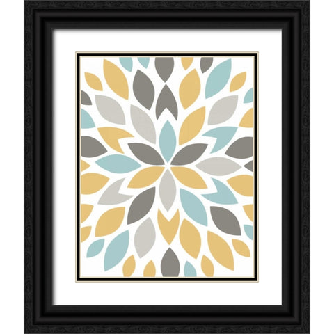 Flower Petal Burst II Black Ornate Wood Framed Art Print with Double Matting by Robinson, Tamara