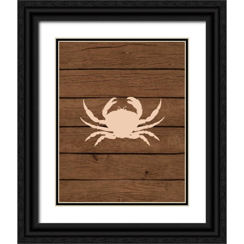 Nautical Wood Crab Black Ornate Wood Framed Art Print with Double Matting by Robinson, Tamara