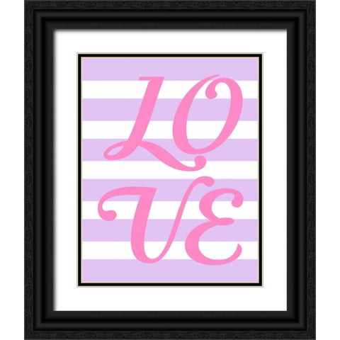 Princess Love Stripe Black Ornate Wood Framed Art Print with Double Matting by Robinson, Tamara
