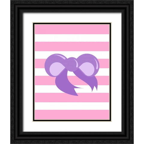 Princess Bow Stripe Black Ornate Wood Framed Art Print with Double Matting by Robinson, Tamara