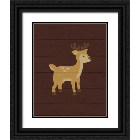 Woodland Deer Black Ornate Wood Framed Art Print with Double Matting by Robinson, Tamara