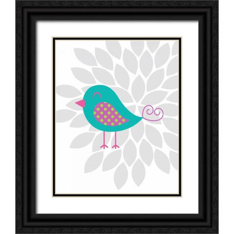 Bird Flower II Black Ornate Wood Framed Art Print with Double Matting by Robinson, Tamara