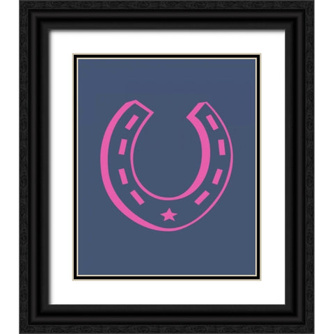 Cowgirl Horseshoe Black Ornate Wood Framed Art Print with Double Matting by Robinson, Tamara