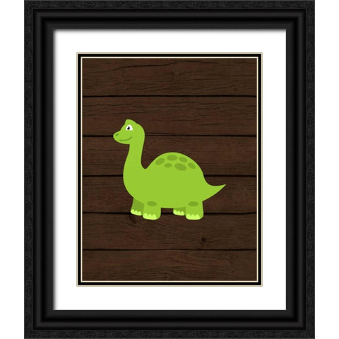 Dinosaur Wood I Black Ornate Wood Framed Art Print with Double Matting by Robinson, Tamara