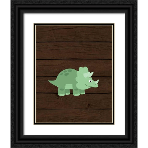 Dinosaur Wood II Black Ornate Wood Framed Art Print with Double Matting by Robinson, Tamara