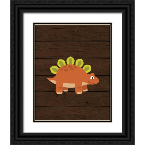 Dinosaur Wood III Black Ornate Wood Framed Art Print with Double Matting by Robinson, Tamara