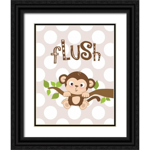 Monkey Flush Black Ornate Wood Framed Art Print with Double Matting by Robinson, Tamara