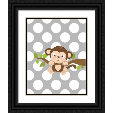 Monkey III Black Ornate Wood Framed Art Print with Double Matting by Robinson, Tamara