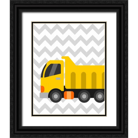 Construction Chevron II Black Ornate Wood Framed Art Print with Double Matting by Robinson, Tamara