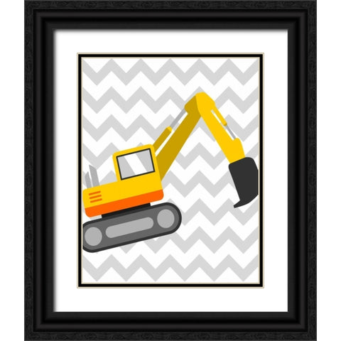Construction Chevron IV Black Ornate Wood Framed Art Print with Double Matting by Robinson, Tamara