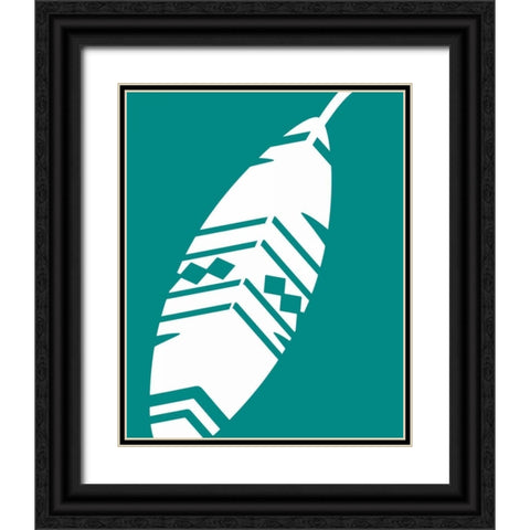 Feather III Black Ornate Wood Framed Art Print with Double Matting by Robinson, Tamara