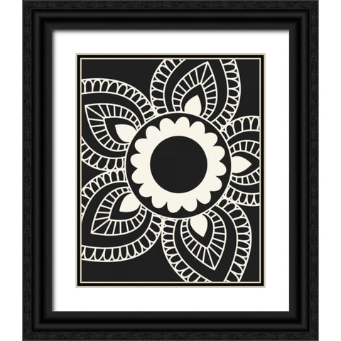 Paisley Feather III Black Ornate Wood Framed Art Print with Double Matting by Robinson, Tamara