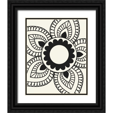 Paisley Feather VII Black Ornate Wood Framed Art Print with Double Matting by Robinson, Tamara