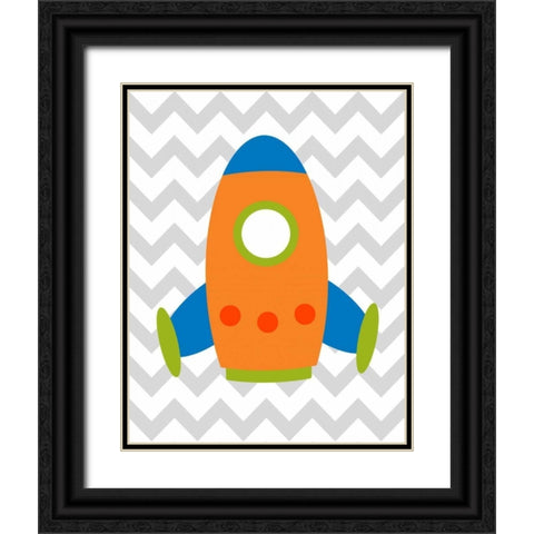 Chevron Rocket I Black Ornate Wood Framed Art Print with Double Matting by Robinson, Tamara