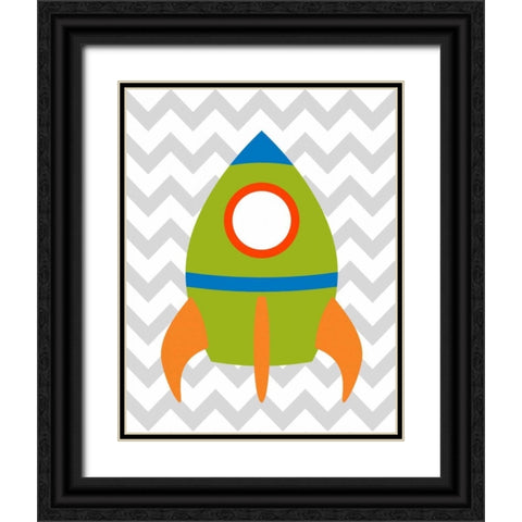 Chevron Rocket III Black Ornate Wood Framed Art Print with Double Matting by Robinson, Tamara
