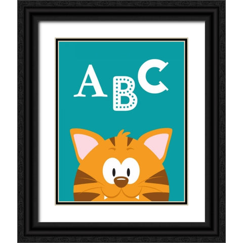 ABC Animals Black Ornate Wood Framed Art Print with Double Matting by Robinson, Tamara