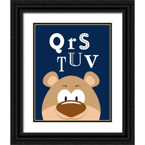 QRSTUV Animals Black Ornate Wood Framed Art Print with Double Matting by Robinson, Tamara